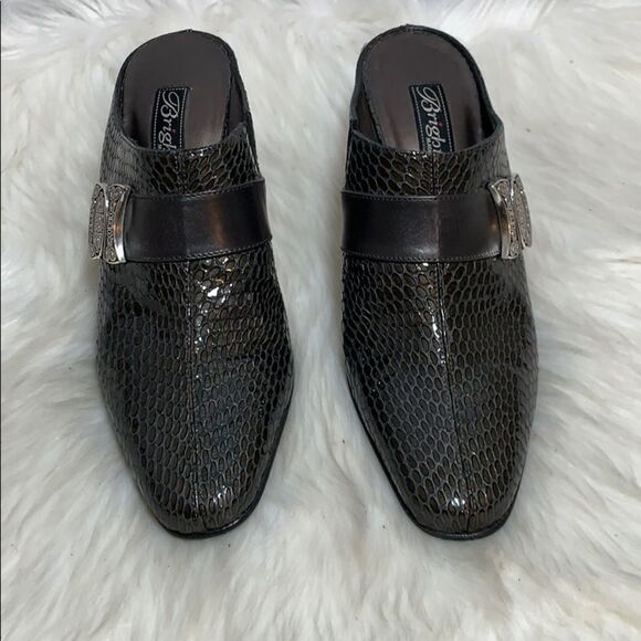 Brighton Rhyme Leather Mules Size 6.5 - Picture 2 of 6